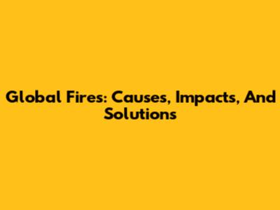 Global Fires: Causes, Impacts, And Solutions